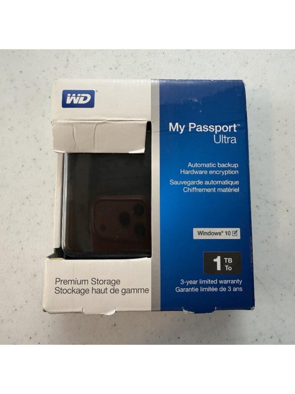 Western Digital My Passport Ultra Black Portable 1TB Backup Hardware Storage HDD